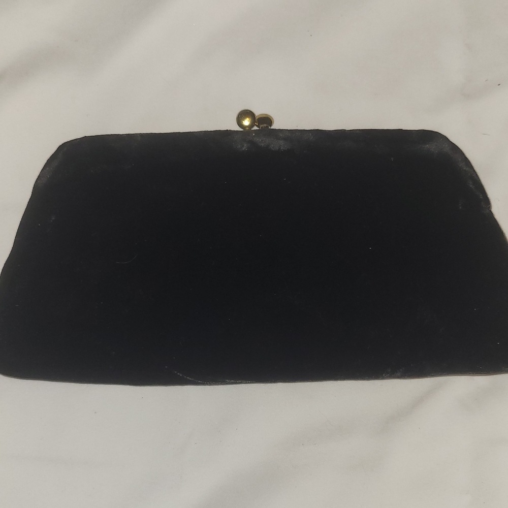 Elegant Suede Black Clutch Bag